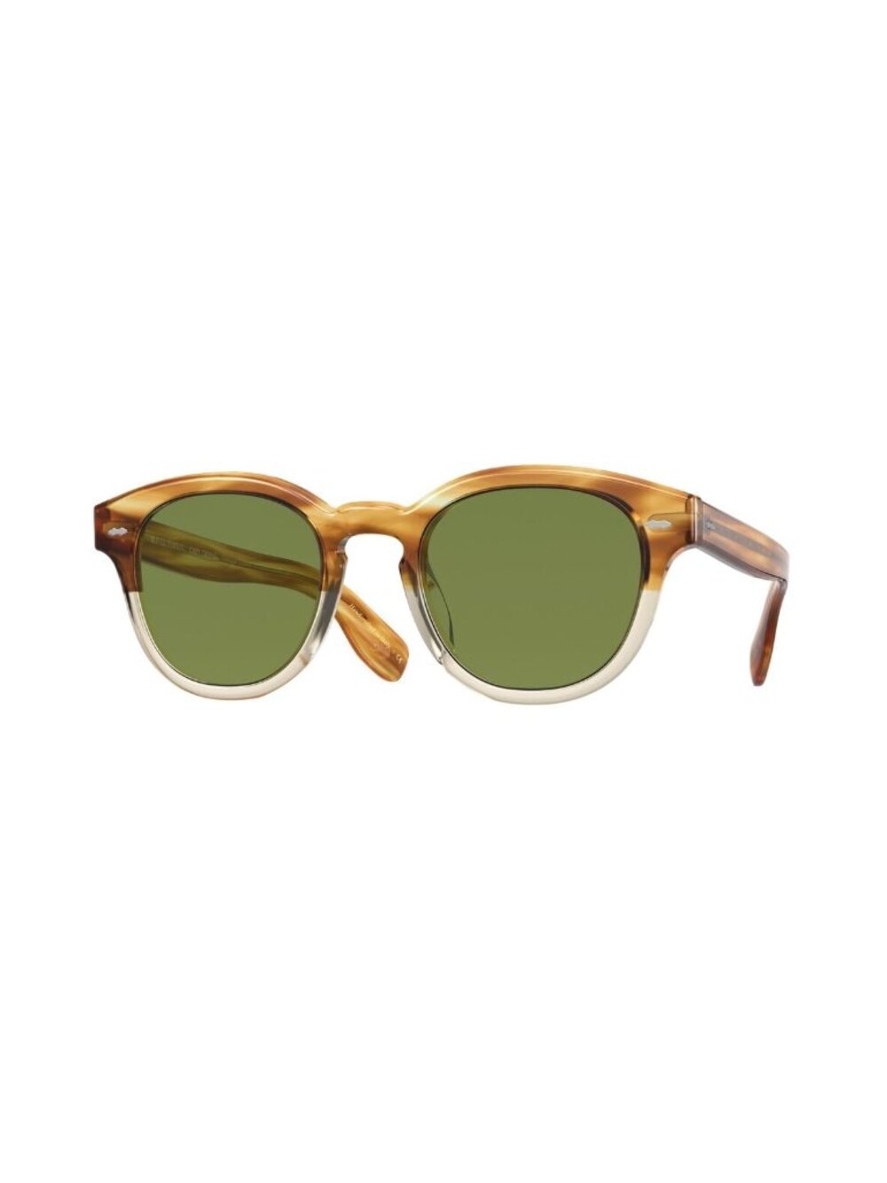 New Oliver Peoples Unisex Sunglasses Brown Aviator Green Lens Injected Frame